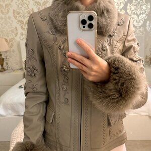 Ebene by Patrick Assuline genuine leather and fur women's jacket
